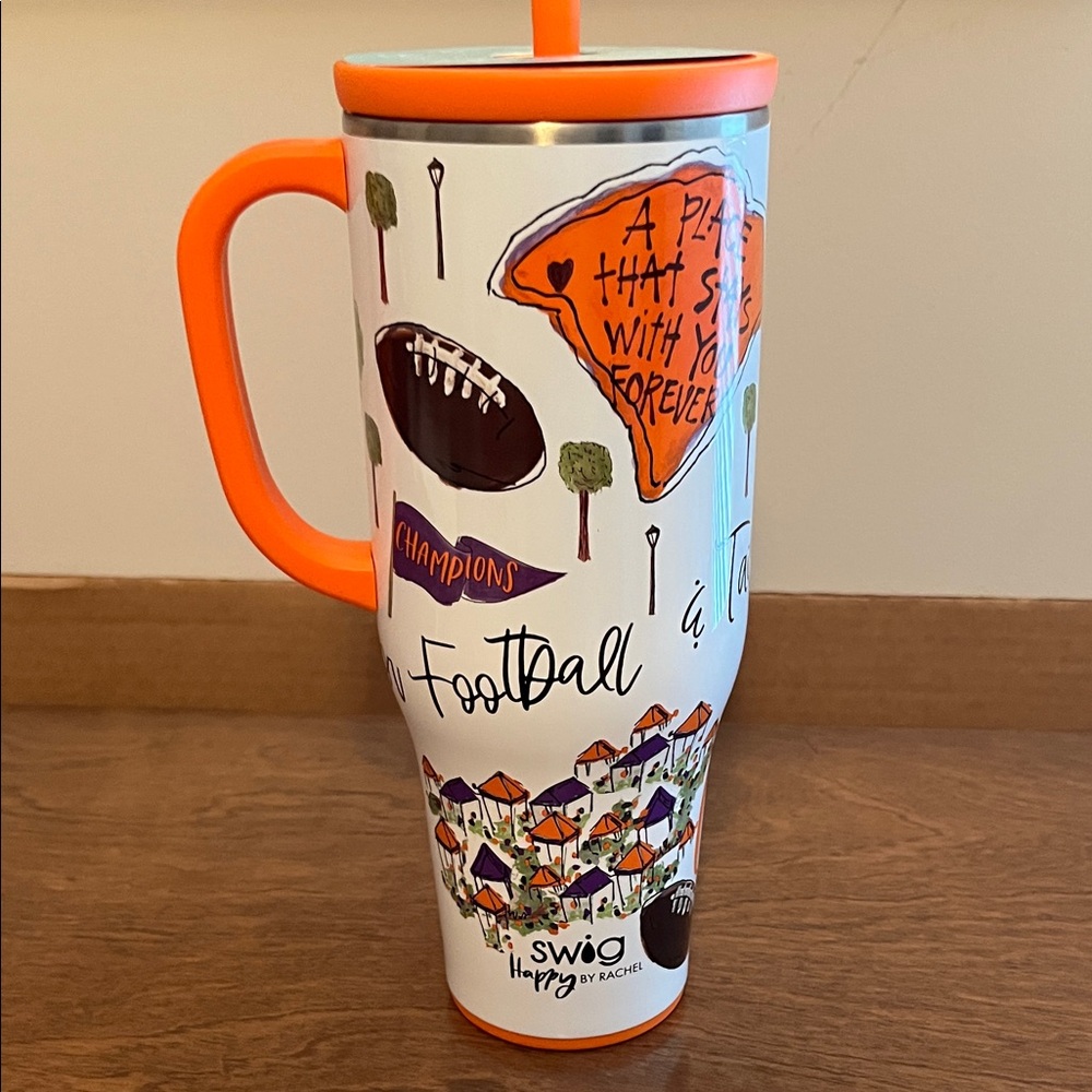 Happy by Rachel Clemson Football Travel Mug with Handle